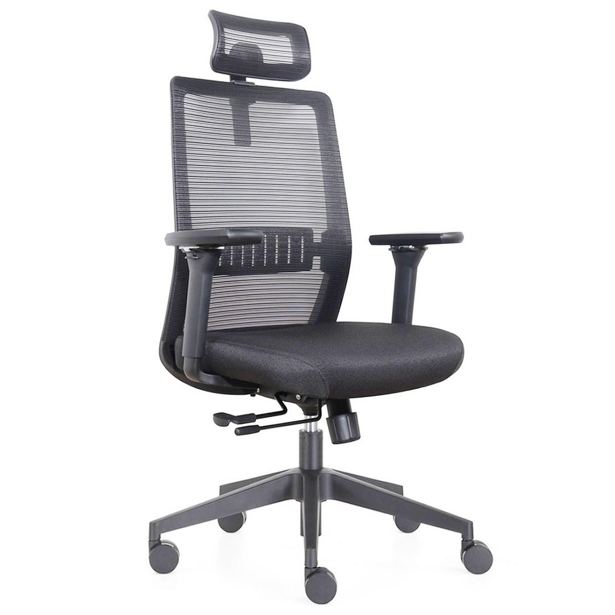 BÜROSTUHL Napoli Deluxe 4D - NEN-EN 1335 - Schwarz - Schwarz, Textil (70/118/62cm) - Sedero
