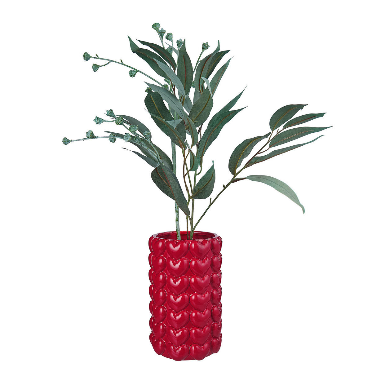 VASE Statement Herzen - Rot, Stein (26cm) - Butlers