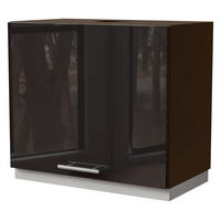 WRASENSCHRANK Essen W8/60 Schwarz Hochglanz / Lava Matt 60 / 32,5 / 50cm - Schwarz Hochglanz/Dunkelgrau, Holz/Holzwerkstoff (60/50/32.5cm) - Feldmann-Wohnen