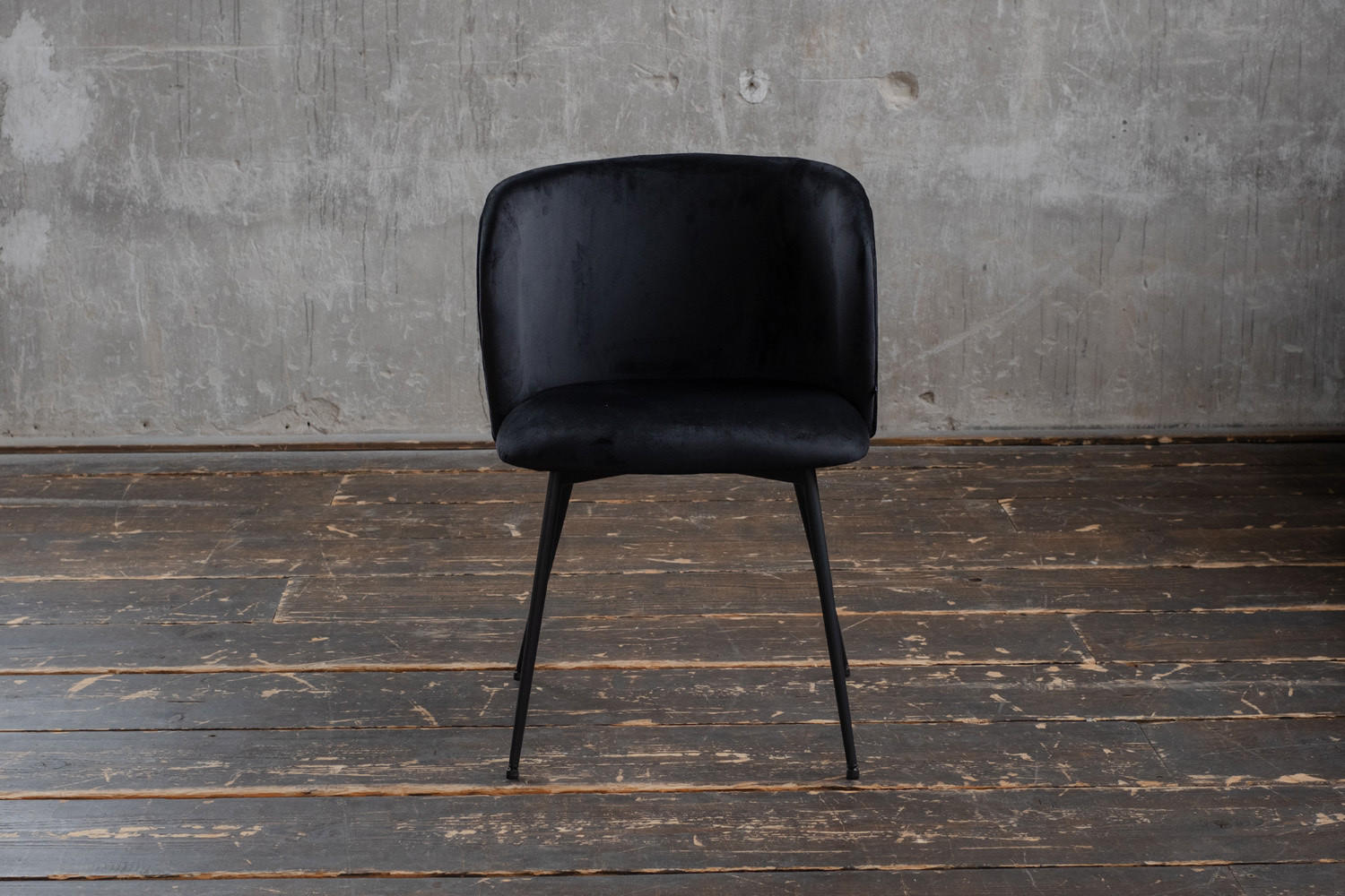 ESSZIMMERSTUHL LENA Schwarz Velvet - Schwarz, Textil (54/78/53cm) - KAWOLA