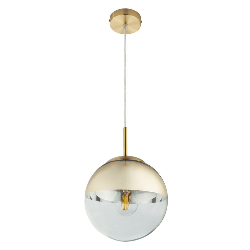 LED HÄNGELEUCHTE VARUS Gold Transparent - Goldfarben, Glas (20/20/120cm) - Globo Lighting