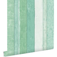 TAPETE Holz-optik 53 cm x 10.05 m - Grün, Papier (53/1000cm) - ESTAhome