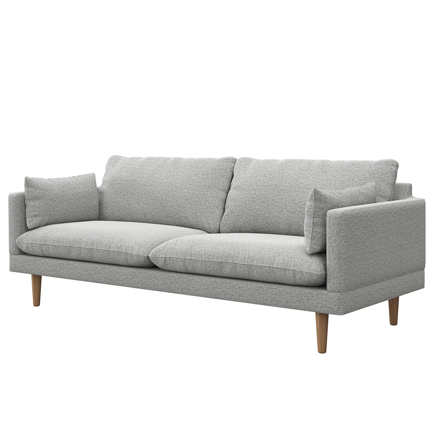 3-SITZER SOFA - Webstoff - Hellgrau, Textil (200/83/85cm) - home24