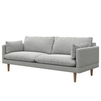 3-SITZER SOFA - Webstoff - Hellgrau, Textil (200/83/85cm) - home24