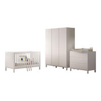 BABYZIMMER SET Keely Kiefer weiß Baby-/Juniorbett Kommode Schrank - Weiß, Holz (58/196/149cm) - 58aufmkessel