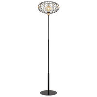 LED STEHLEUCHTE GREYS Schwarz Goldfarben - Schwarz, Metall (40/40/162cm) - Globo Lighting