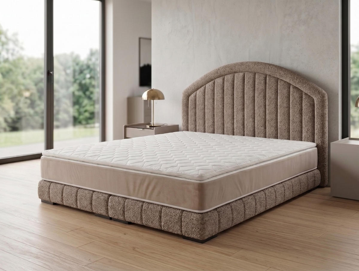 POLSTERBETT LEON2 90x 200 cm Farbe: Beige - Beige, Textil (90/200cm) - A&J MöbelLand