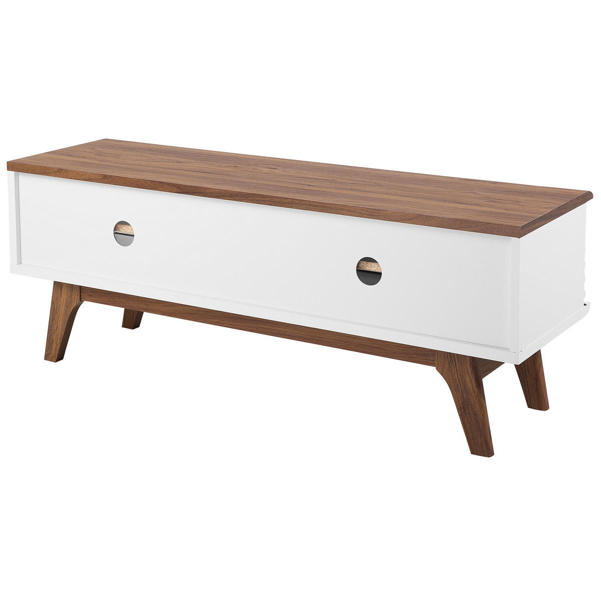 TV-MÖBEL Weiß, DunkelbraunTOLEDO 35/117/44 cm - Weiß, Holzwerkstoff (117/44/35cm) - Beliani