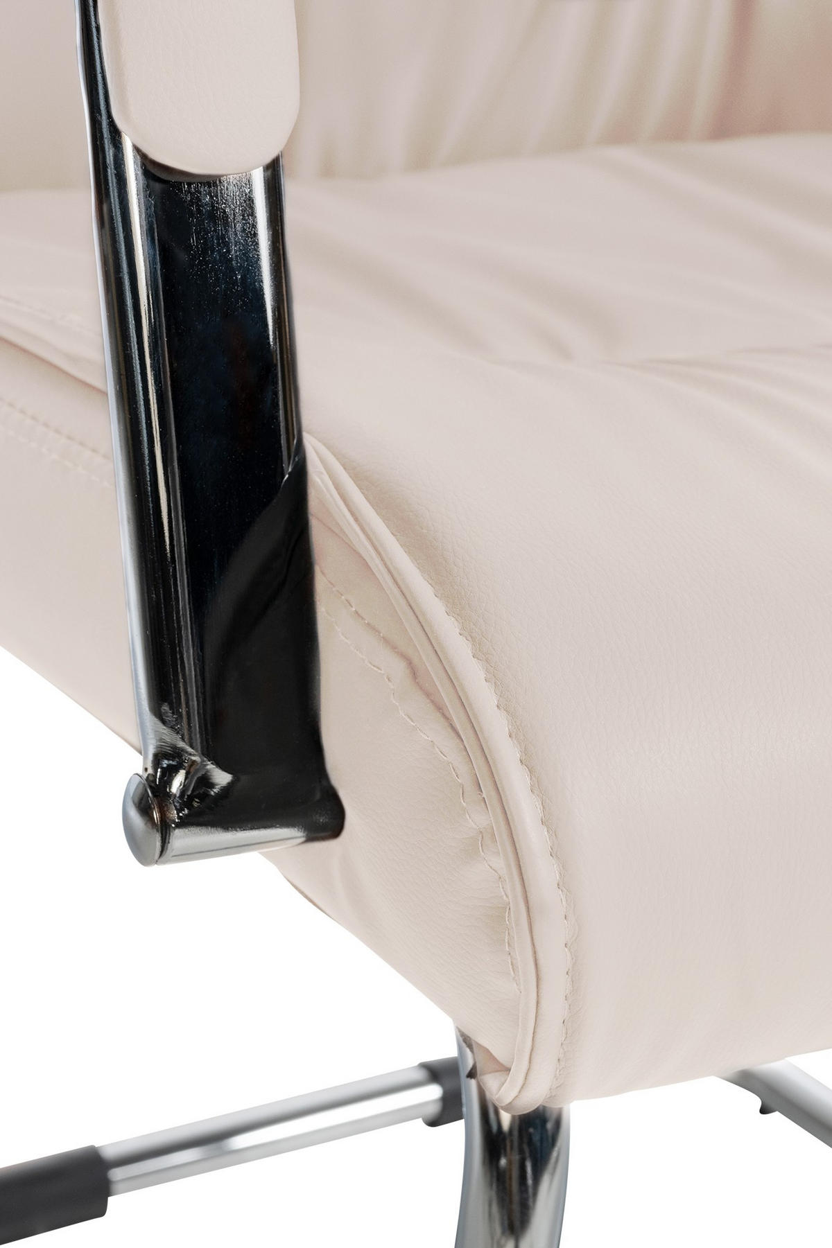 SCHWINGSTUHL Lederlook creme - Chromfarben/Creme, Textil/Metall (58/100/66cm) - CLP