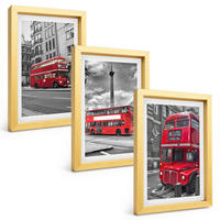 BILDER SET 3er Set - 20x30 cm Goldrahmen - Rote Busse in London - Goldfarben, Kunststoff (20/30cm) - TULUP