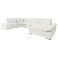 ECKSOFA Bergen, Seite: Rechts - Ecru/Silberfarben, Holz/Textil (345/76/205cm) - MIRJAN24