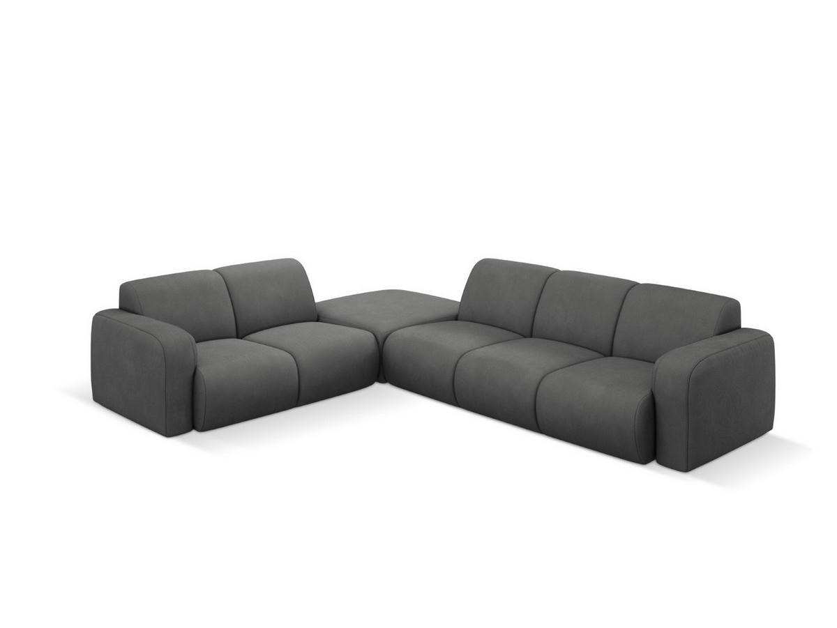 ECKSOFA links Molino aus strukturiertem Stoff dunkelgrau 6 Sitzplätze - Dunkelgrau, Textil (250/315cm) - Micadoni