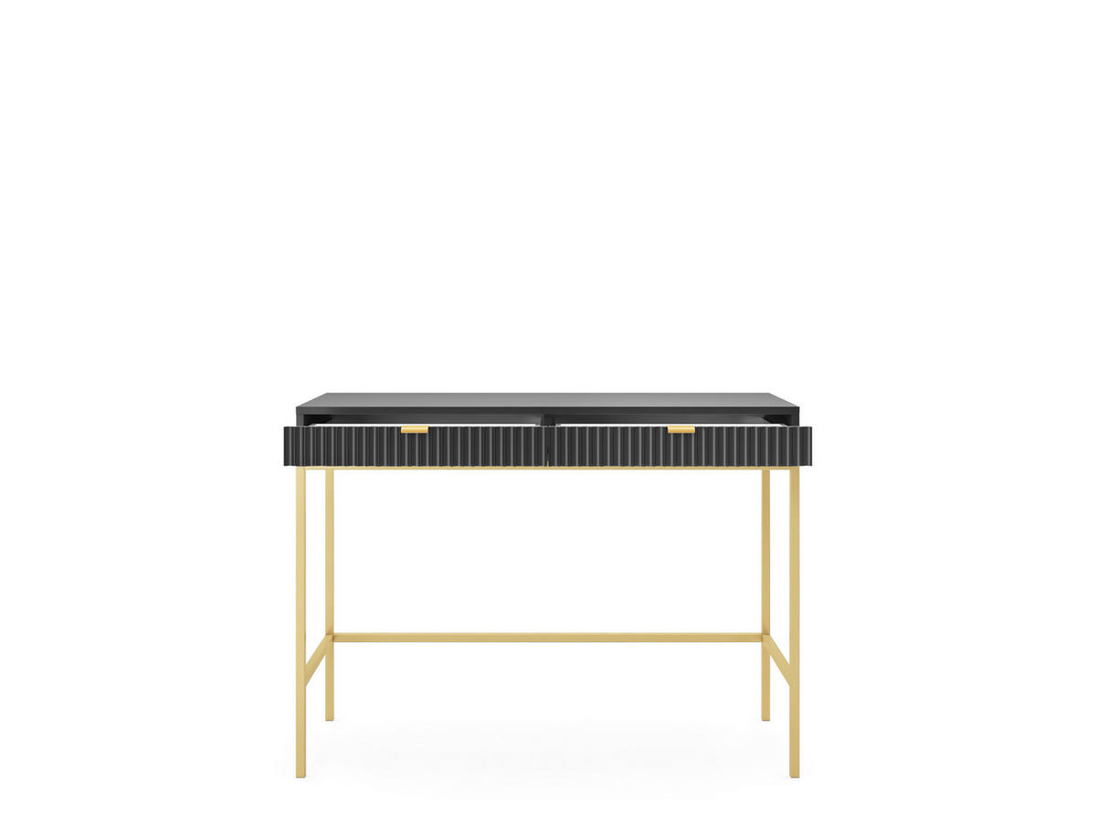SCHMINKTISCH ZOVA Schwarz 104x77x50 cm Little table, Freistehend - Goldfarben/Schwarz, Holzwerkstoff/Metall (50/104/77cm) - DomoHome