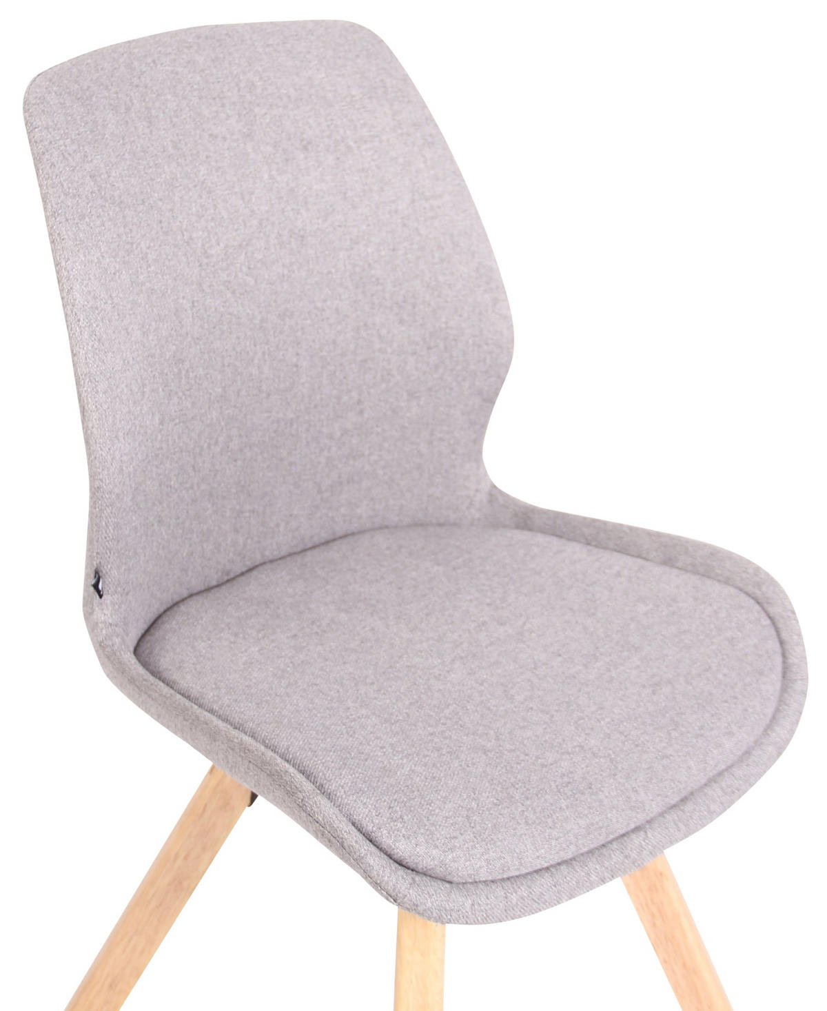 STUHL 4er Set Stoff grau - Eukalyptusholzfarben/Grau, Holz/Textil (49/87.5/58cm) - CLP