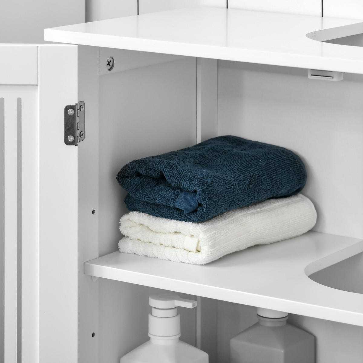 BADEZIMMER Unterschrank für Waschbecken 60/30/60 cm Weiß - Weiß, Kunststoff (60/60/30cm)