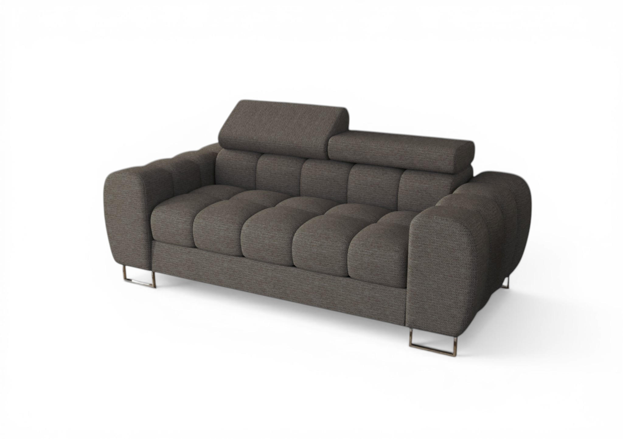 SOFA 2-sitzer Bastien In Stoff Aragon - Dunkelgrau, Holzwerkstoff/Textil (195/95/97cm) - Fun Möbel