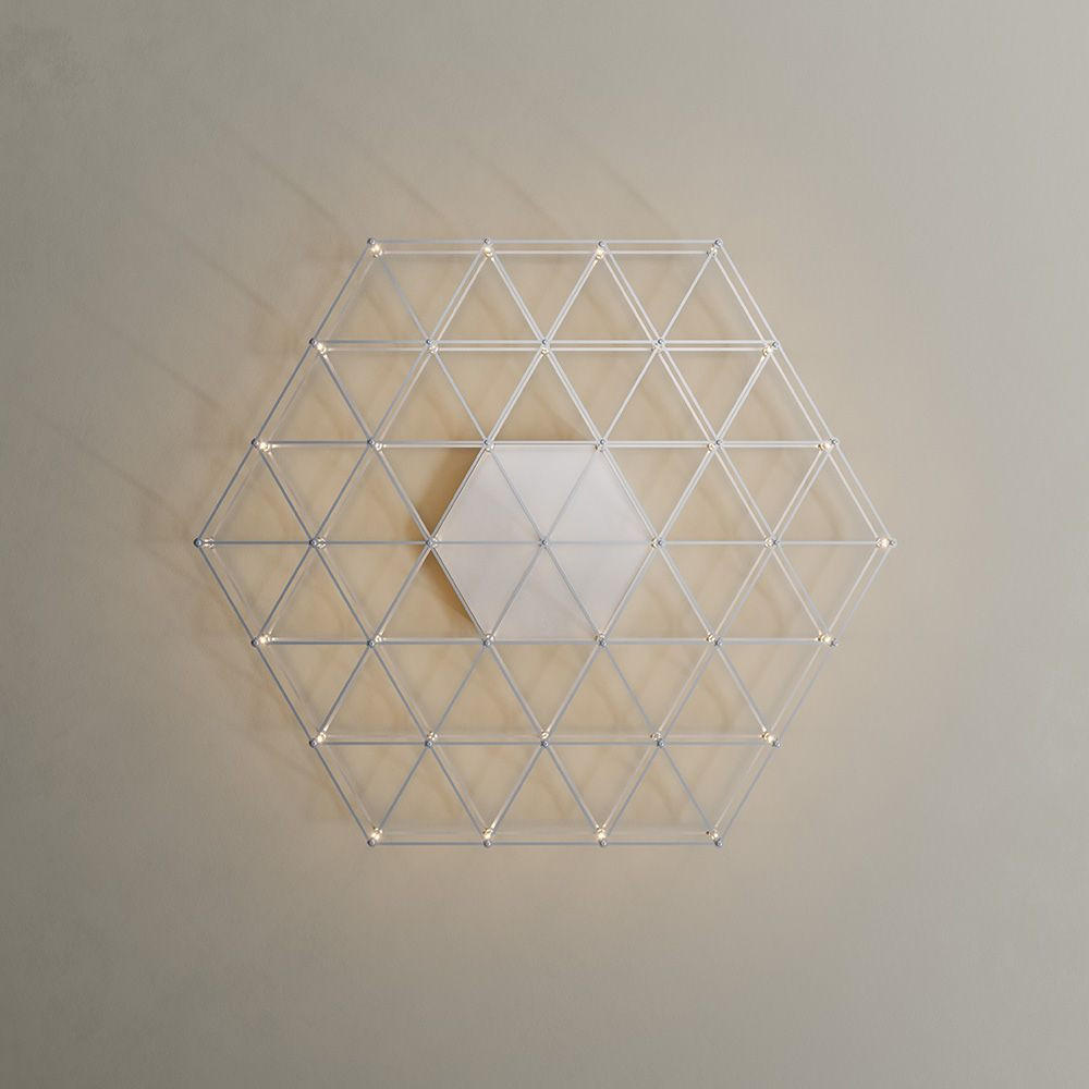 s.luce Led-Wandlampe Chrom 60x3.5x60 cm