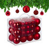 50XWEIHNACHTSKUGELN - Rot, Kunststoff (6/7/6cm) - Relaxdays