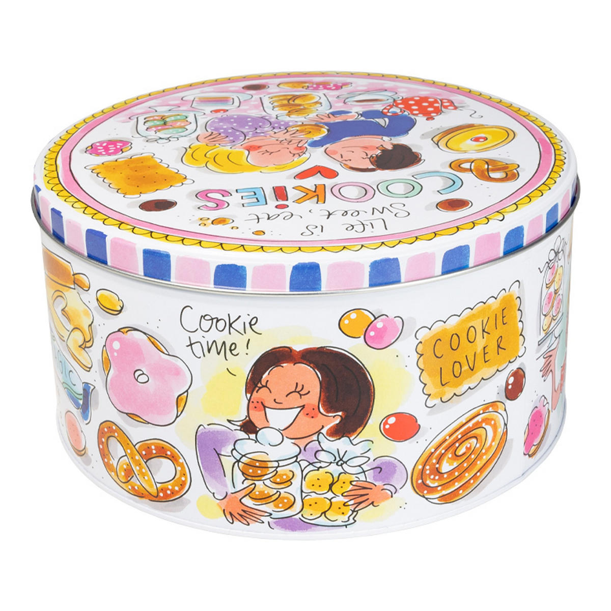 DOSEN Keks in Bunt - 20cm - Multicolor, Metall (19.8/10/19.8cm) - Blond Amsterdam