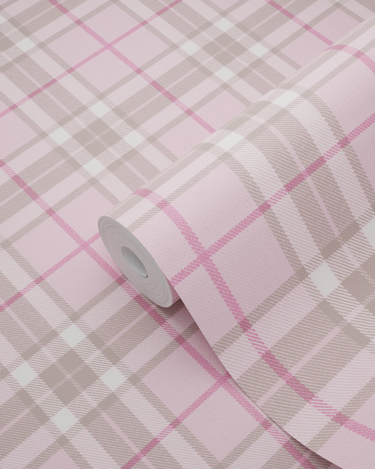TAPETE Karomuster 53 cm x 10.05 m - Pink, Papier (53/0.1cm) - ESTAhome
