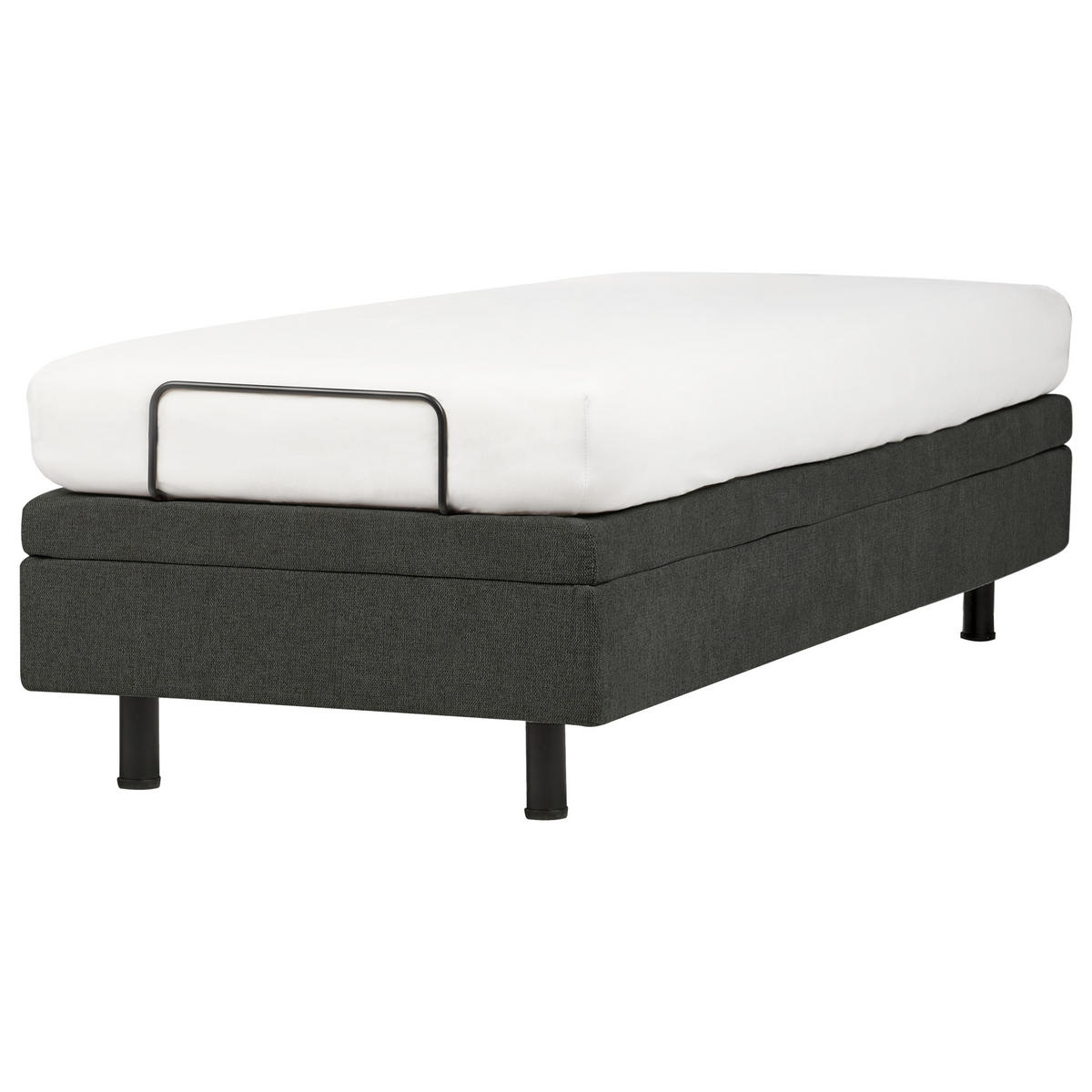 VERSTELLBARES-BETT 80/200 cm Dunkelgrau Duke II - Dunkelgrau/Schwarz, Textil (80/200cm) - Beliani