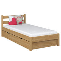 BETT mit Schublade N01 Eiche Natur 120/180 - Eiche Artisan, Naturmaterialien/Holz (120/180cm) - N-Wood