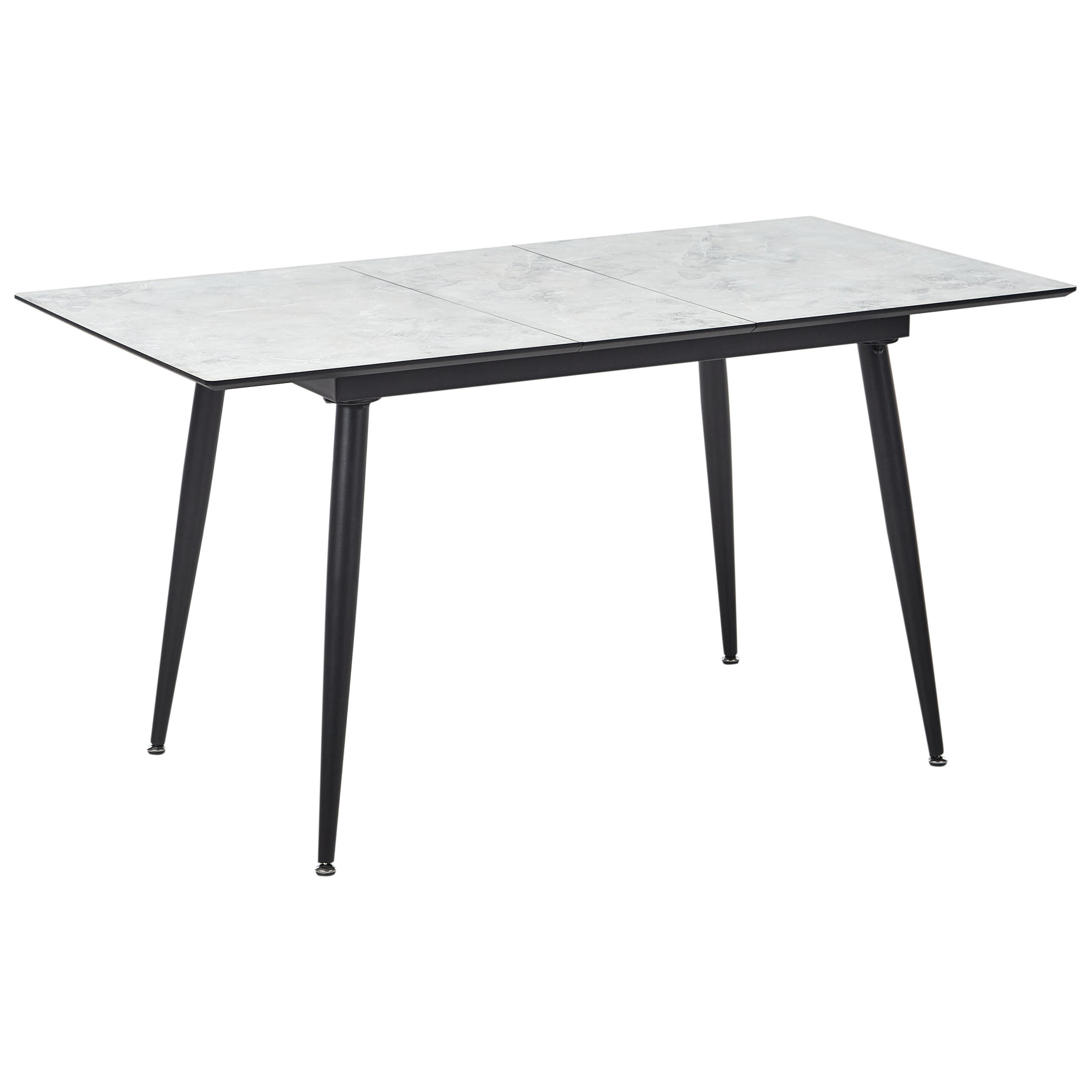 BLAGOVAONSKI STOL 120-150/80/75 cm bijeli crni pravokutni Eftalia - bijela, drvni materijal (120/80/75cm) - Beliani