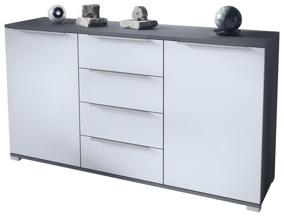 SIDEBOARD Linio Weiß matt - Weiß, Holzwerkstoff (138.5/75.5/35cm) - Vladon