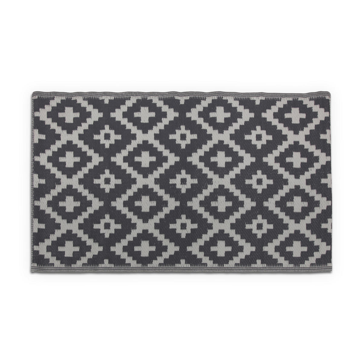 OUTDOORTEPPICH Teppich Wetterfest und UV-Beständig ( 160x230cm / Ethno ) für Garten, Balkon, Terrasse - Hellgrau/Grau, Kunststoff (160/230cm) - Bestlivings