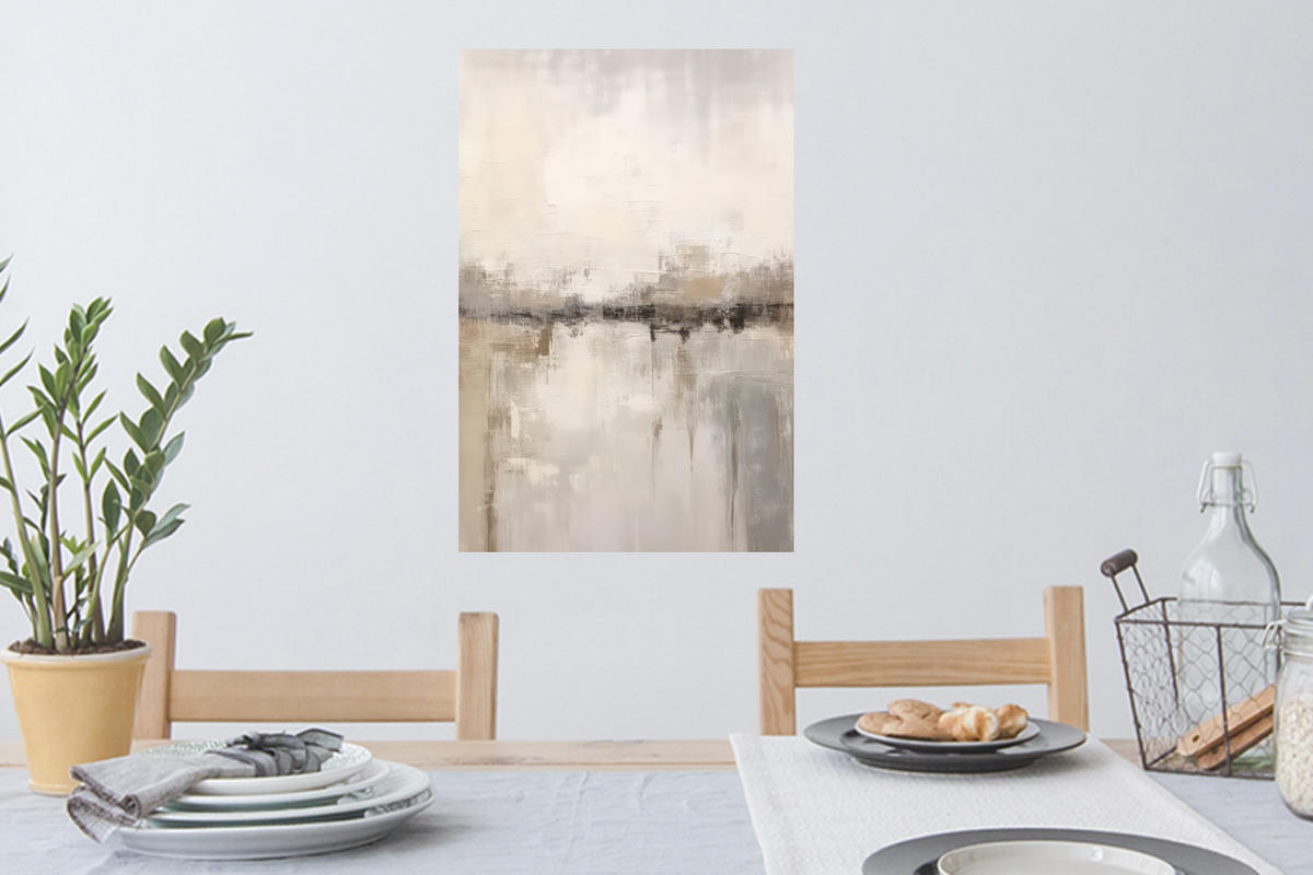 WANDTATTOO Moderne Kunst - Abstrakt - Beige 40x60 cm - Beige, Kunststoff (40/60/0.1cm) - MuchoWow