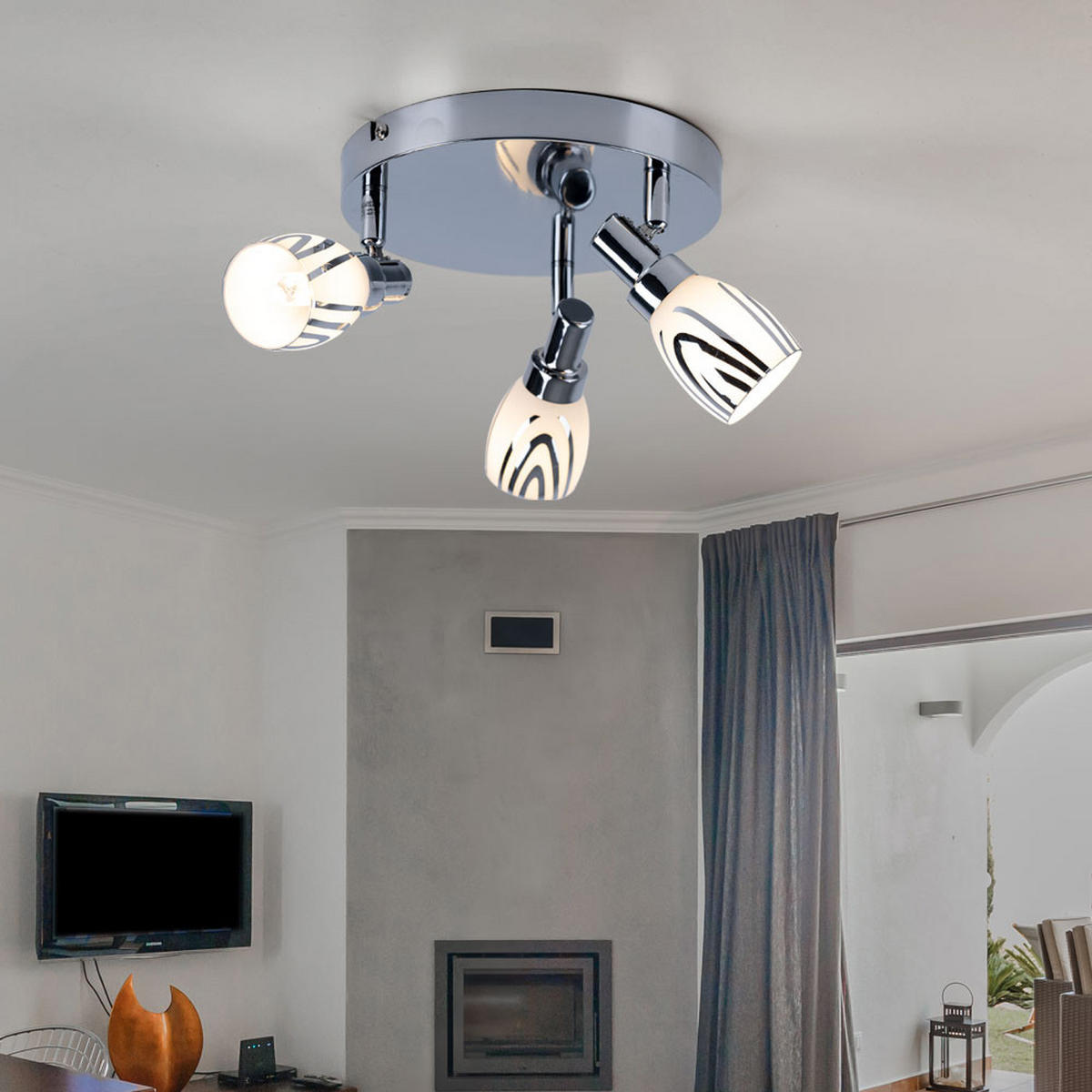 LED DECKENLEUCHTE COCI Silber Chrom - Silberfarben, Metall (20/20/14cm) - Globo Lighting