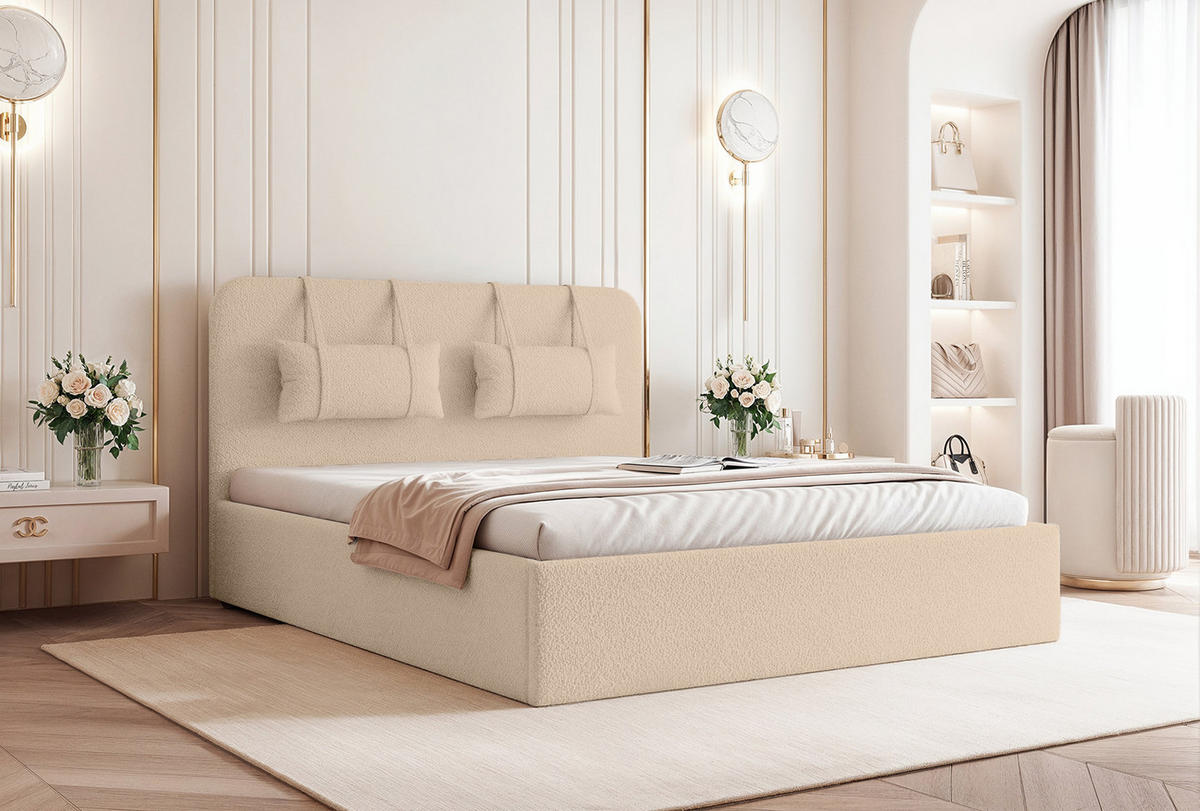 POLSTERBETT Lexal 200x200 cm, Beige - Beige, Textil (200/200cm) - Fedve