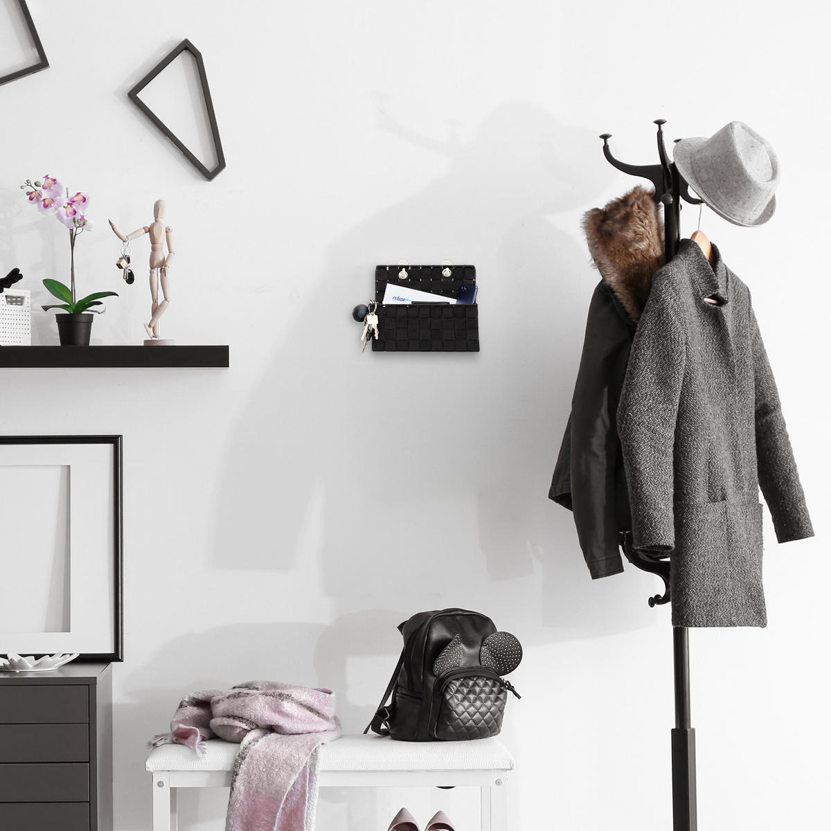 2XAUFBEWAHRUNGSKORB - Grau, Kunststoff/Metall (16.5/25/20cm) - Relaxdays