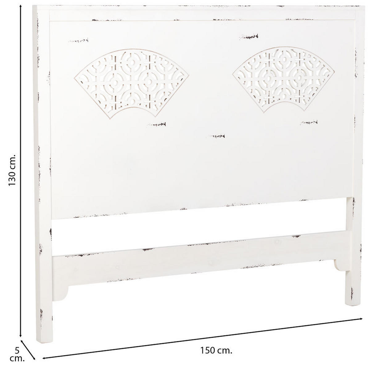 BETTKOPFTEIL 150x5x130 cm - Weiß, Holz (150/5cm) - Wanderlust