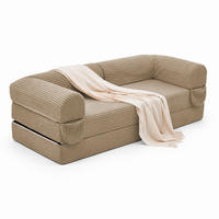 SCHLAFSOFA 2-Sitzer aus Rippcord Beige - Braun, Kunststoff (78/65/190cm) - Meubliv