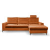 ECKSOFA GRIFO R-S Braun Velours-Stoff mit Schlaffunktion - Braun, Holz (253/165cm) - MASSENO
