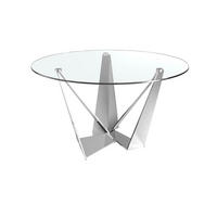 ESSTISCH Esstisch runde gehärtetes Glas aus verchromter Stahl Ø150/75 cm - Edelstahlfarben/Transparent, Glas/Metall (150/150/75cm) - ANGEL CERDA