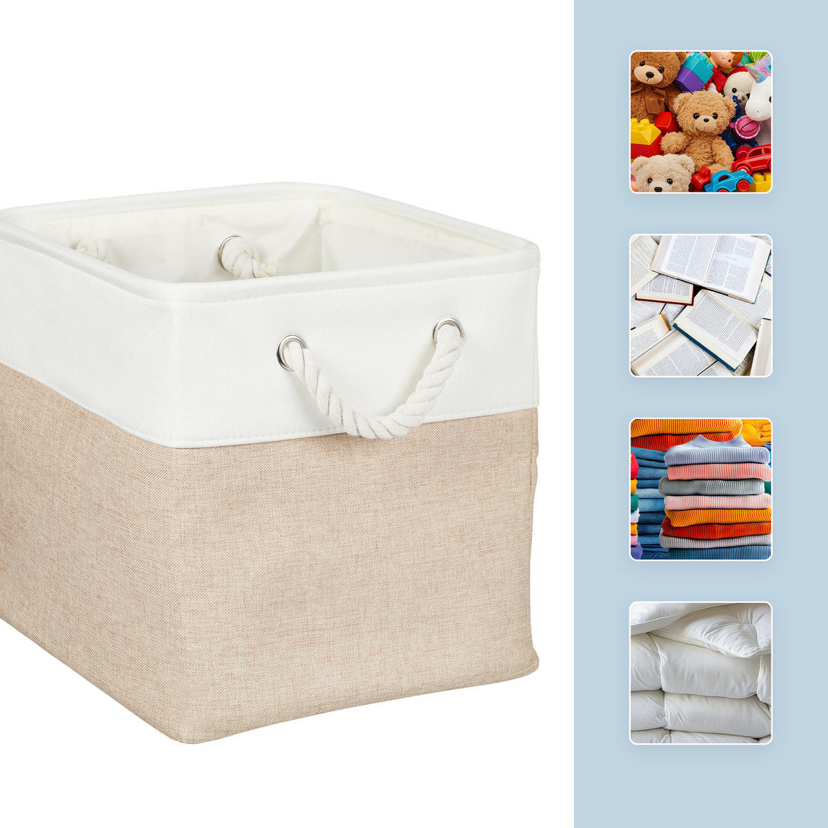 3XAUFBEWAHRUNGSKORB - Multicolor, Textil/Metall (28/28/28cm) - Relaxdays