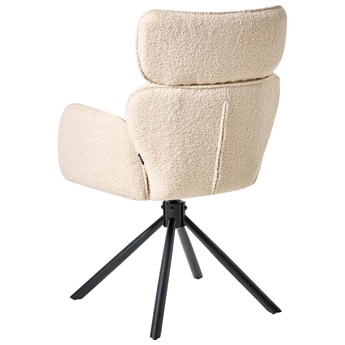 ESSZIMMERSTUHL drehbar Bouclé Hellbeige Alene - Beige, Textil (60/93/68cm) - Beliani