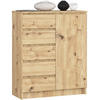 KOMMODE Eiche Artisan 80x35x97 cm - Eiche Artisan, Holzwerkstoff (80/97/35cm) - Akord