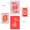 POSTER Set Mit 6 Moderne KunstIn Rosa A3 & A4 Rahmenlos - Klar, Papier (29/3cm) - Nacnic