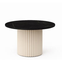COUCHTISCH Schwarz Riko Marmur Kaschmir Basis 90 cm - Schwarz, Holzwerkstoff (90/90/42cm) - Sepro Meble