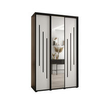 SCHWEBETÜRENSCHRANK 235,2/160/45 3-türig - Schwarz/Weiß, Holz/Metall (160/235/45cm) - Abiks Möbel