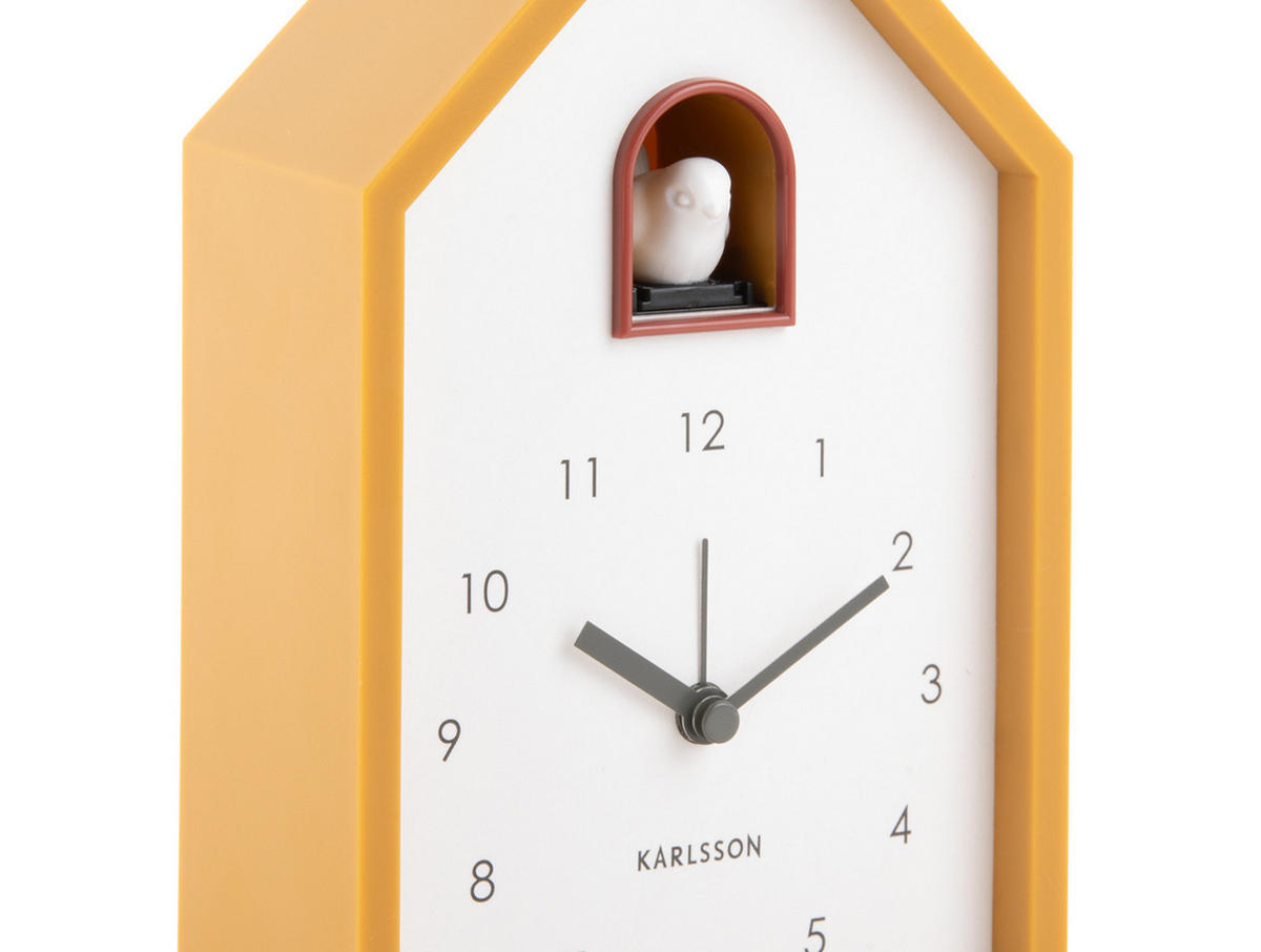 WECKER Modern Cuckoo 12/12/20 cm - Currygelb, Kunststoff (12/20/12cm) - Karlsson