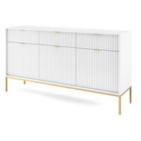 SIDEBOARD Weiß NEW KSZ154 Geriffelt St. Gold - Weiß, Holzwerkstoff (154/83/39cm) - Sepro Meble