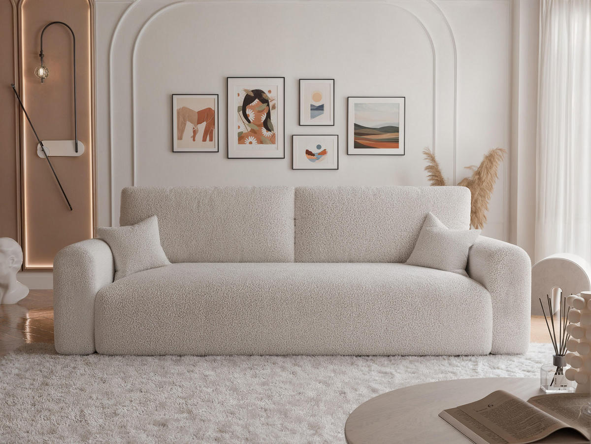 SCHLAFSOFA JOBO mit Bettkasten, Beige - Beige, Textil (244/76/98cm) - Idohome