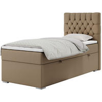 BOXBETT PERA 90/200 Braun Kunstleder - H3 - Rechts Seite - Braun, Holz/Textil (90/200cm) - MKS