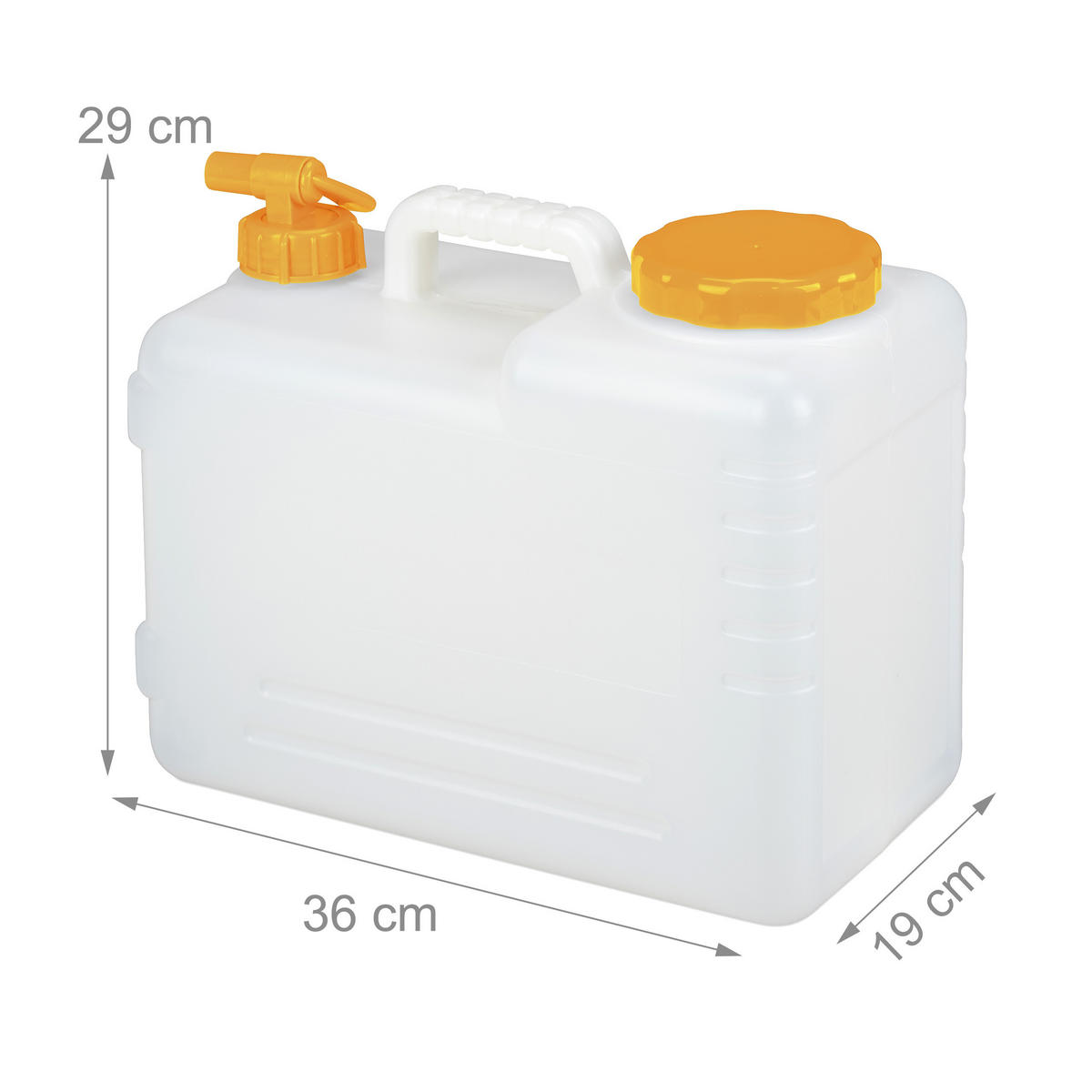 WASSERKANISTER - Weiß, Kunststoff (15L) - Relaxdays