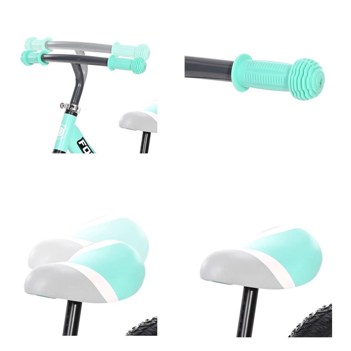 LAUFRAD Fortuna 12 Zoll türkis leuchtende Felgen, Lenker verstellbar - Türkis, Metall (82/40/54cm) - Lorelli