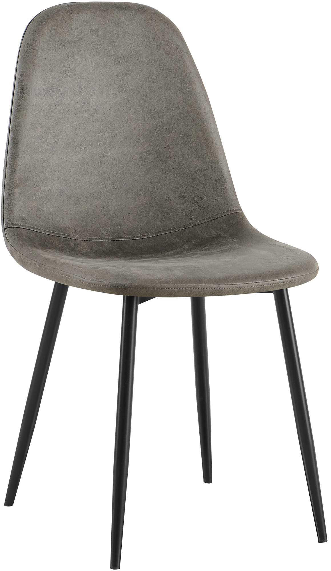 STUHL Lederlook Dunkelgrau - Dunkelgrau/Schwarz, Textil/Metall (44/88/51cm) - CLP
